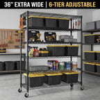 Storage Shelves 6 Tier Sturdy Metal Garage Shelving