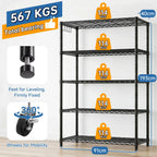 Storage Shelves 6 Tier Sturdy Metal Garage Shelving