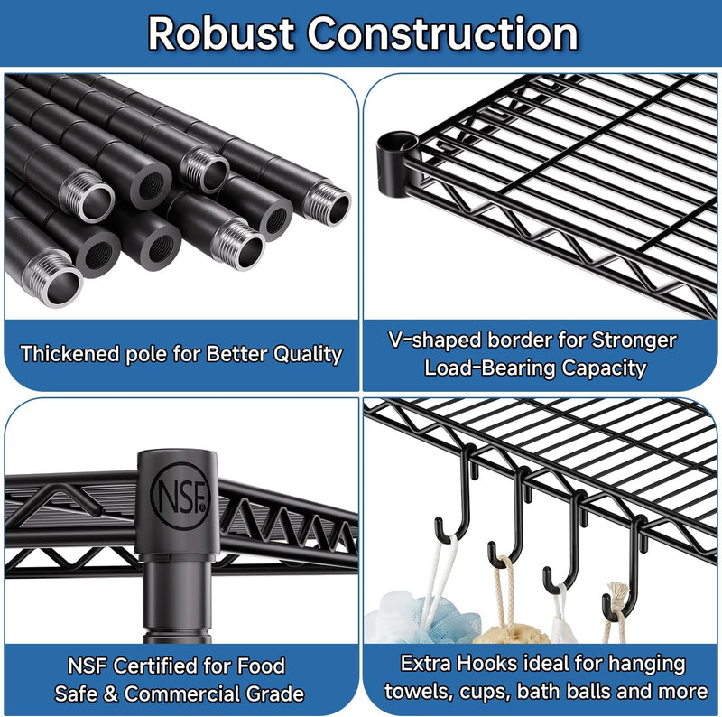 Storage Shelves 6 Tier Sturdy Metal Garage Shelving