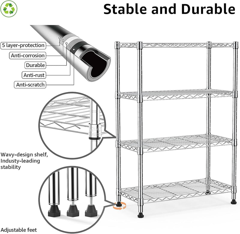 Adjustable Shelves Heavy Duty Wire Pantry Shelving