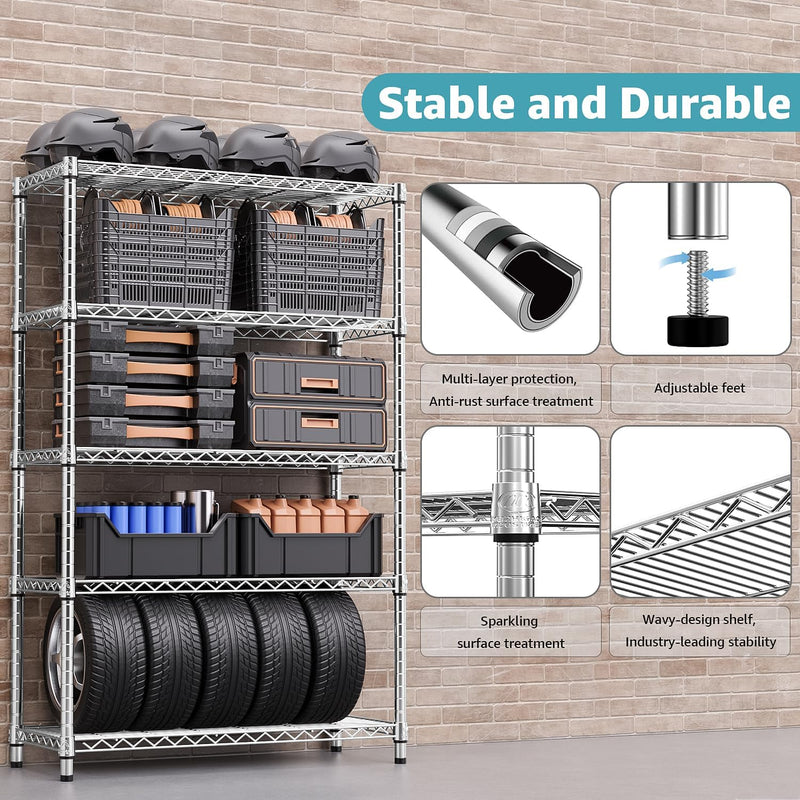 Adjustable Shelves Heavy Duty Wire Pantry Shelving