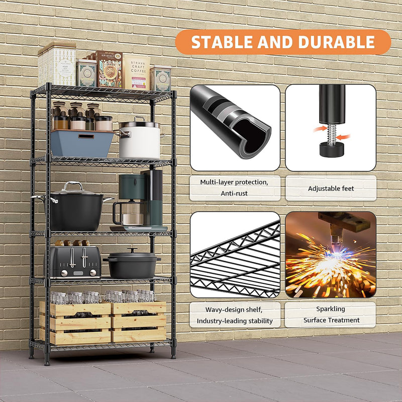 Adjustable Shelves Heavy Duty Wire Pantry Shelving