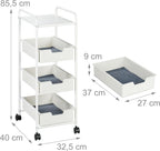 Storage Trolley 3 Drawers Cart for Kitchen Bathroom