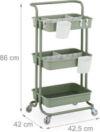 Storage Trolley 3 Shelves Cart for Kitchen Bathroom