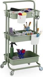 Storage Trolley 3 Shelves Cart for Kitchen Bathroom