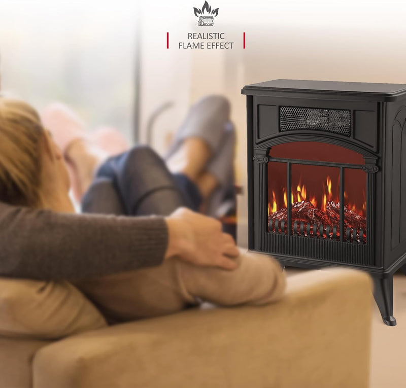 Stove Heater Electric Fireplace with Fire Flame Effect