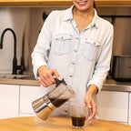 Stovetop Espresso Maker Glass and Stainless Steel Moka