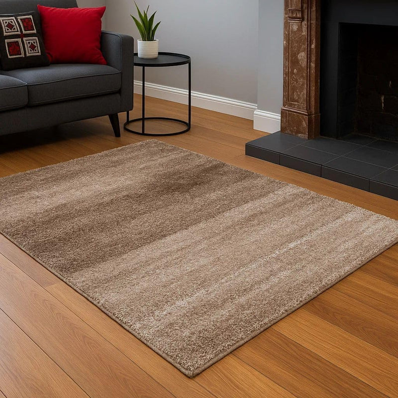 Stripe Pattern Shaggy Rug Soft Cushioned Fibres