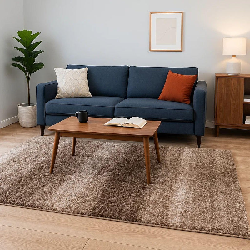 Stripe Pattern Shaggy Rug Soft Cushioned Fibres