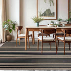 Striped Easy Jute Rug Non Slip Washable Area Rugs