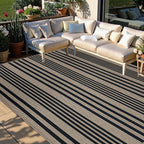 Striped Easy Jute Rug Non Slip Washable Area Rugs