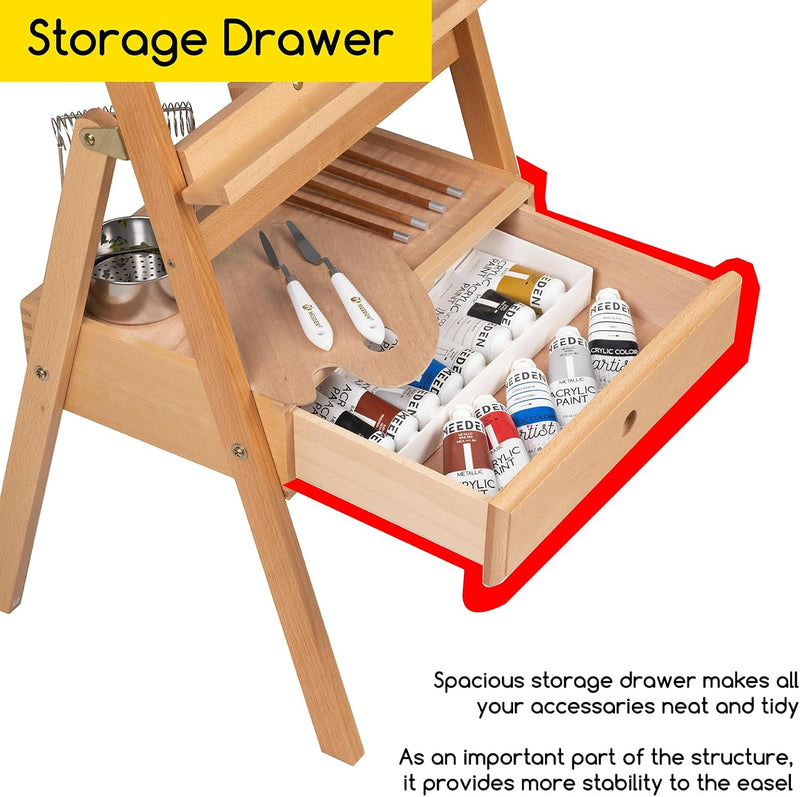 Studio H-Frame Easel with Art Supply Storage Drawer