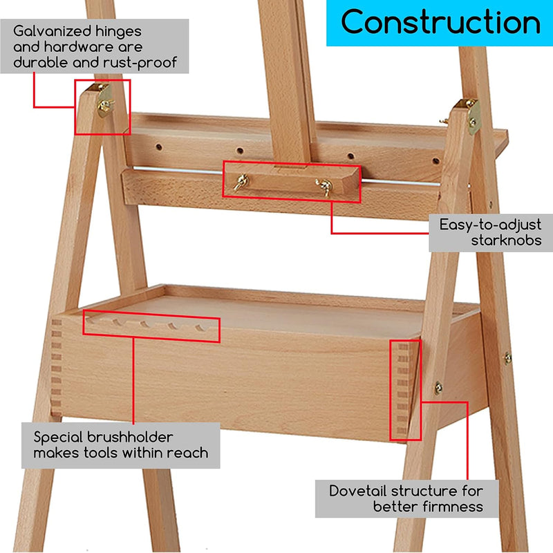 Studio H-Frame Easel with Art Supply Storage Drawer