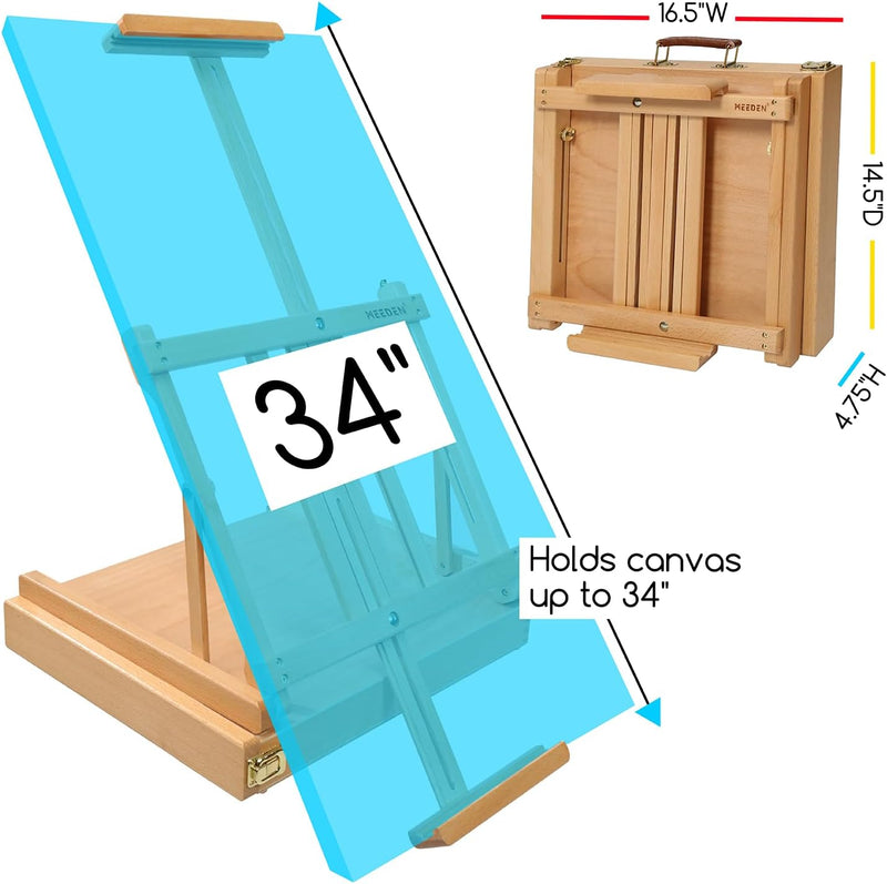 Studio Sketchbox Table Easel with Storage Adjustable Solid