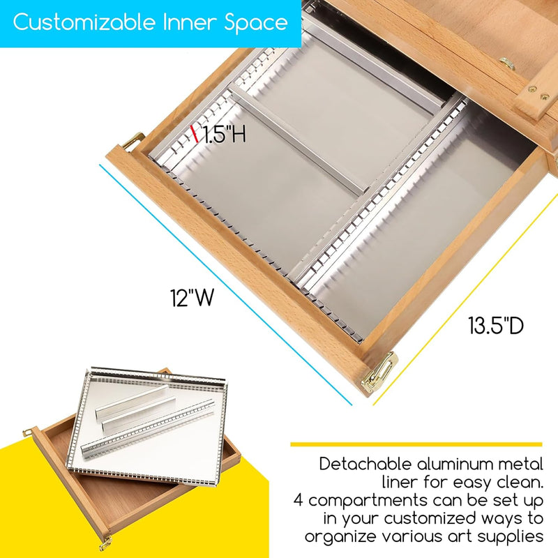 Studio Sketchbox Table Easel with Storage Adjustable Solid