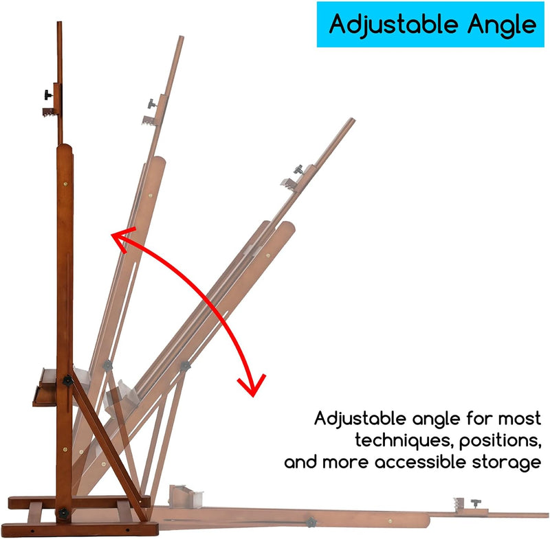 Studio Wood H-Frame Easel: Art Easel with Storage