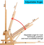 Studio Wood H-Frame Easel: Art Easel with Storage