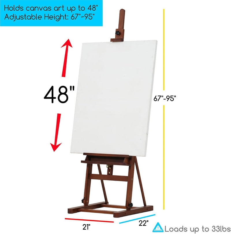 Studio Wood H-Frame Easel: Art Easel with Storage