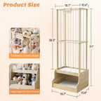 Stuffed Animal Storage Organiser 2-In-1 Solid Pine Wood