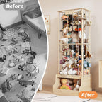 Stuffed Animal Storage Organiser 2-In-1 Solid Pine Wood