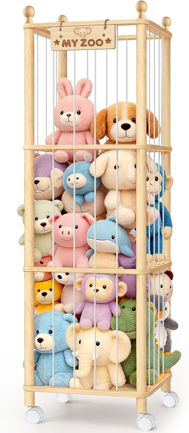 Stuffed Animal Storage Organiser Large Wooden Plush
