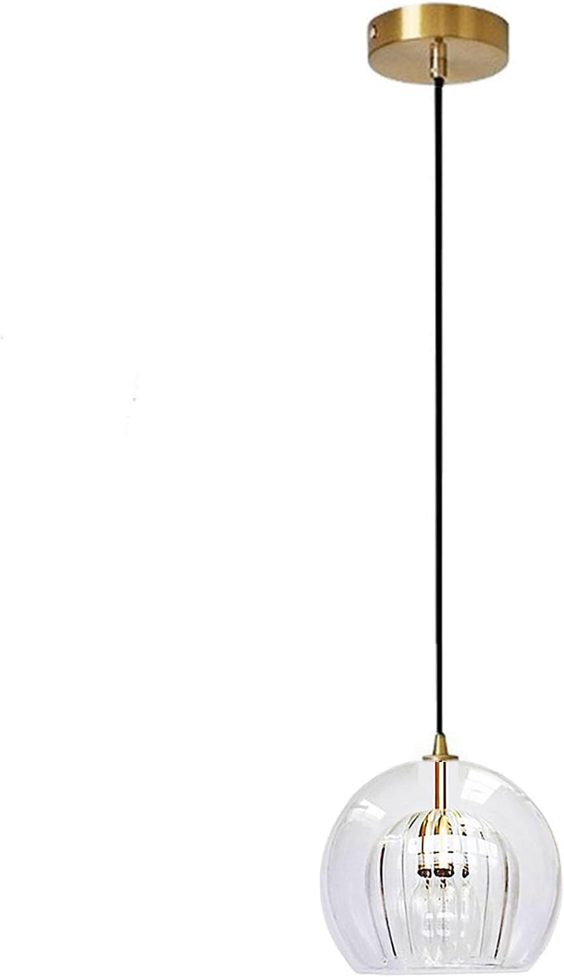 Stunning Double-Layer Glass Ball Pendant Light in Brass