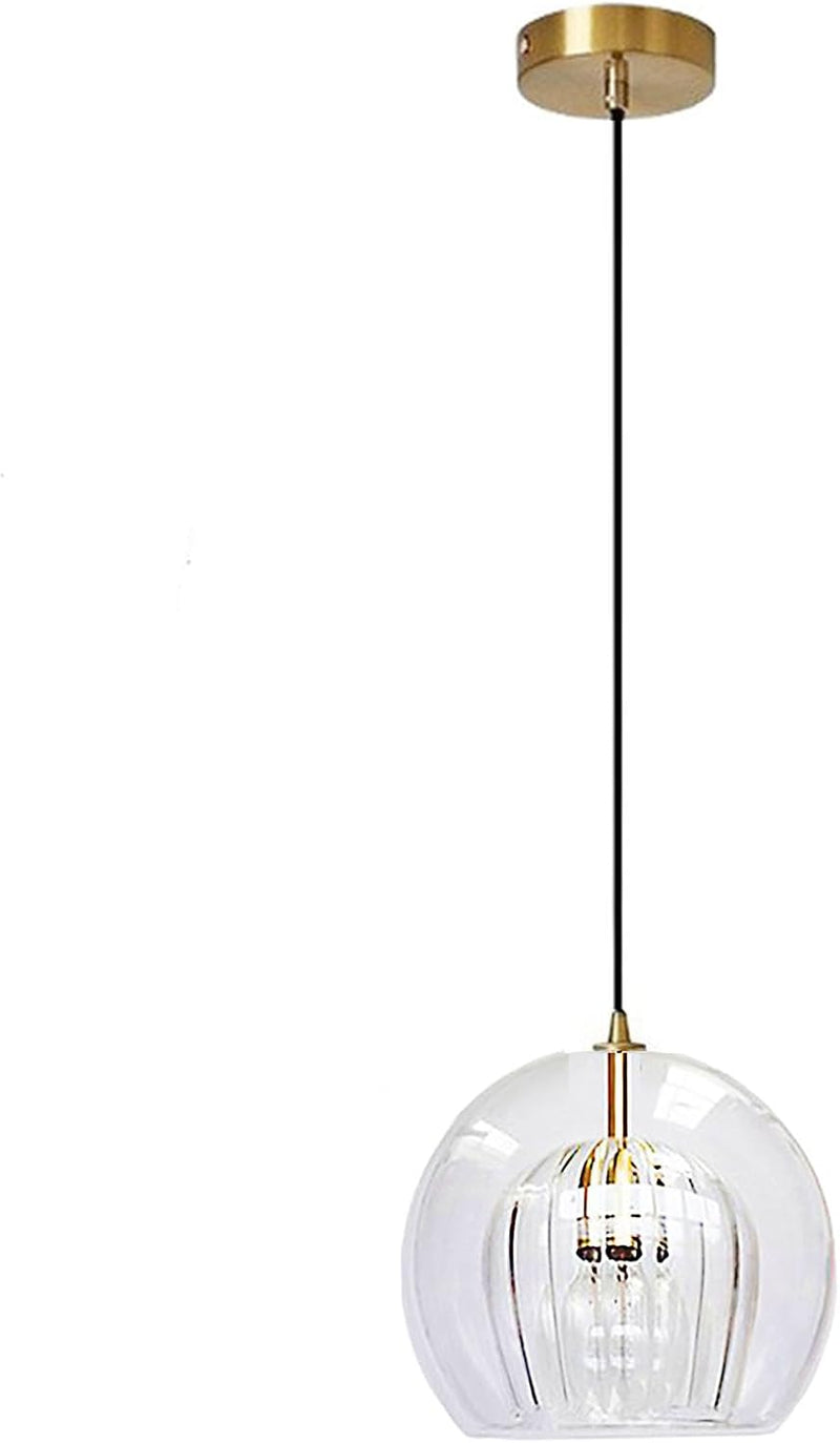 Stunning Double-Layer Glass Ball Pendant Light in Brass