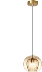 Stunning Double-Layer Glass Ball Pendant Light in Brass