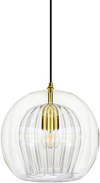 Stunning Double-Layer Glass Ball Pendant Light in Brass