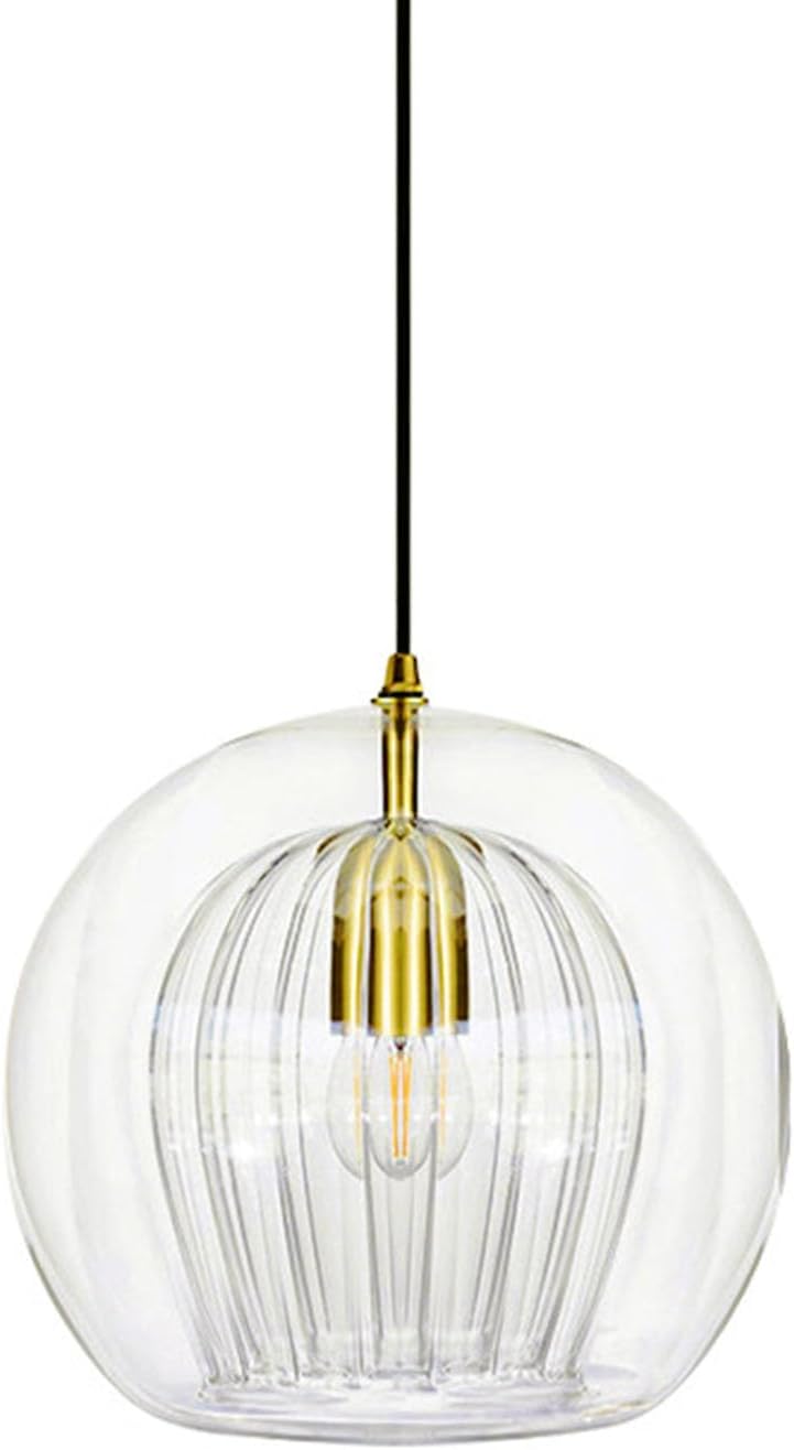 Stunning Double-Layer Glass Ball Pendant Light in Brass