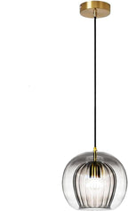 Stunning Double-Layer Glass Ball Pendant Light in Brass