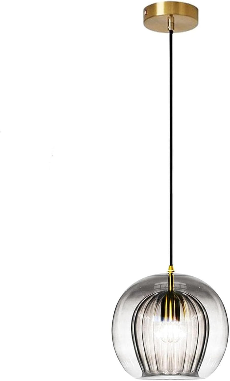 Stunning Double-Layer Glass Ball Pendant Light in Brass