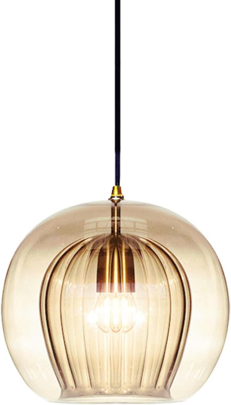 Stunning Double-Layer Glass Ball Pendant Light in Brass