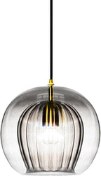 Stunning Double-Layer Glass Ball Pendant Light in Brass