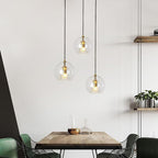 Stunning Double-Layer Glass Ball Pendant Light in Brass