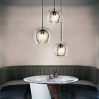 Stunning Double-Layer Glass Ball Pendant Light in Brass