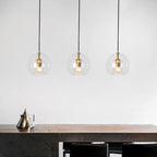 Stunning Double-Layer Glass Ball Pendant Light in Brass