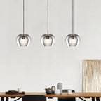 Stunning Double-Layer Glass Ball Pendant Light in Brass