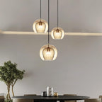 Stunning Double-Layer Glass Ball Pendant Light in Brass