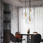 Stunning Double-Layer Glass Ball Pendant Light in Brass