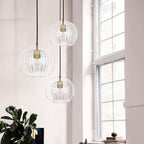 Stunning Double-Layer Glass Ball Pendant Light in Brass