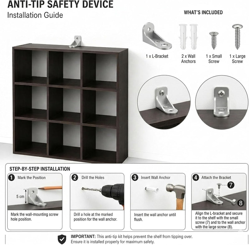 Sturdy Buildeasy Assembly 9 Cube Storage Organiser