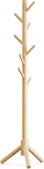 Sturdy Wooden Coat Tree with 8 Hooks 3