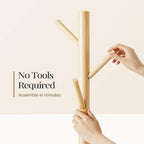 Sturdy Wooden Coat Tree with 8 Hooks 3