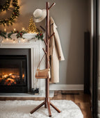 Sturdy Wooden Coat Tree with 8 Hooks 3