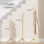 Sturdy Wooden Coat Tree with 8 Hooks 3