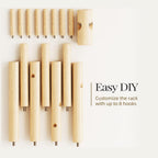 Sturdy Wooden Coat Tree with 8 Hooks 3