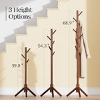 Sturdy Wooden Coat Tree with 8 Hooks 3