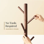 Sturdy Wooden Coat Tree with 8 Hooks 3