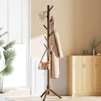 Sturdy Wooden Coat Tree with 8 Hooks 3